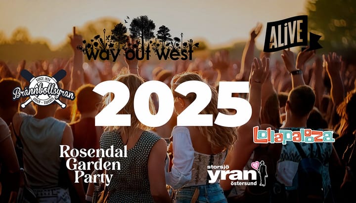 Schema på festivaler och idrottsevenemang i Sverige 2025